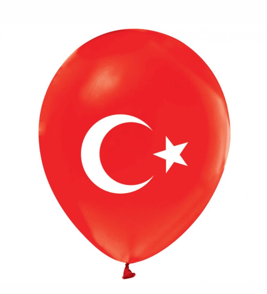 Türk Bayrağı & Türk Bayraklı Balon & Köpük Baloncuk & Mini Hafıza Kartları Hediye Seti