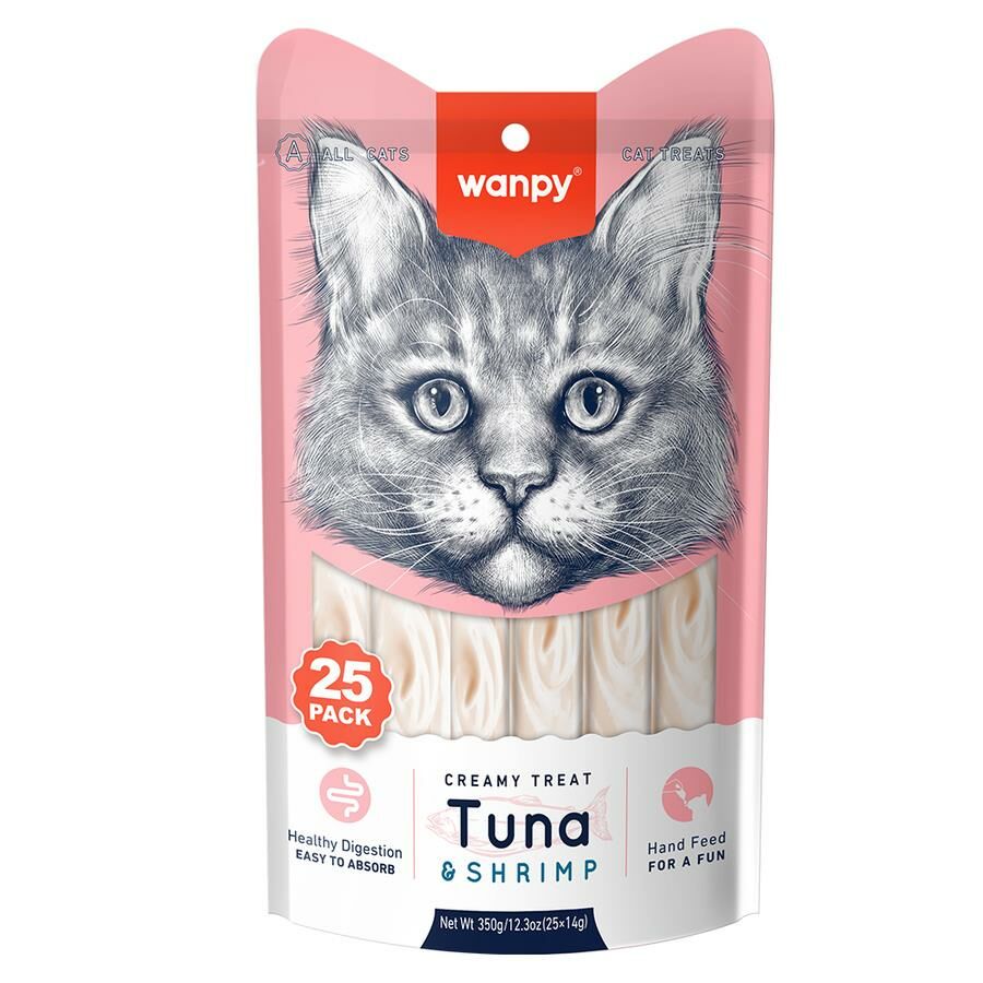 Wanpy Ton Balıklı Ve Karidesli Sıvı Kedi Ödülü 25x14 Gr
