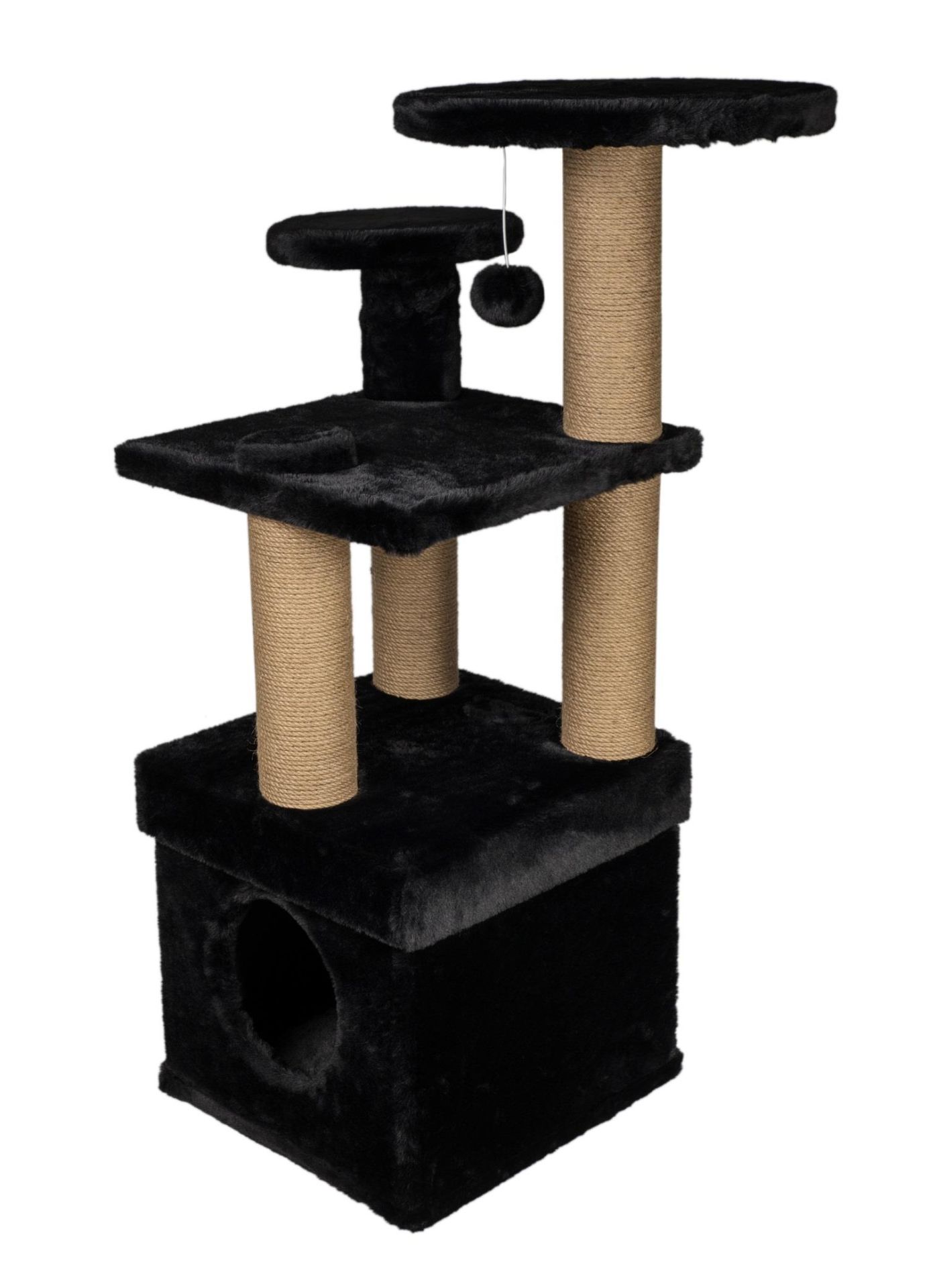 Dubex 52x67x100 cm Kedi Oyun Evi ve Tırmalama Platformu Siyah