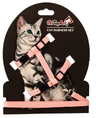 PetTagArt Ayarlanabilir Kedi Göğüs Tasma Seti Somon 10 mm 110 cm