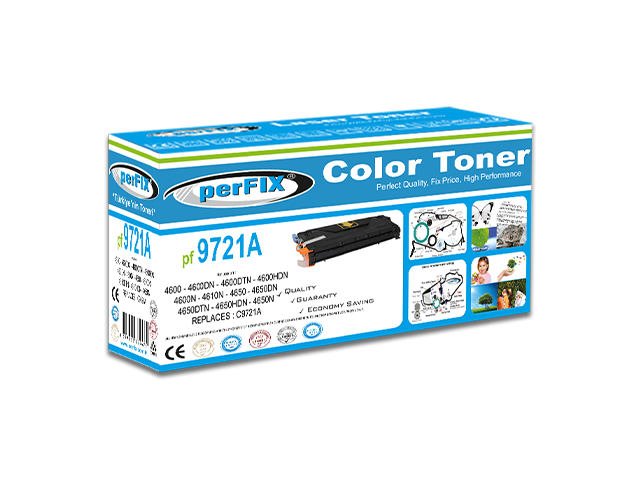 perFIX HP C9721A MAVİ MUADİL TONER