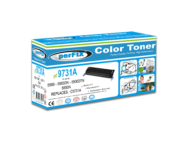 perFIX HP C9731A MAVİ MUADİL TONER