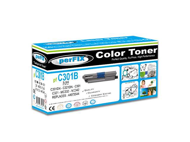 perFIX OKI C301 SİYAH MUADİL TONER