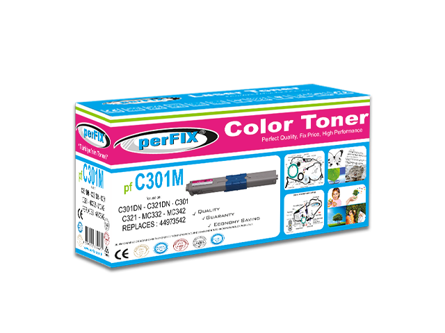 perFIX OKI C301 KIRMIZI MUADİL TONER