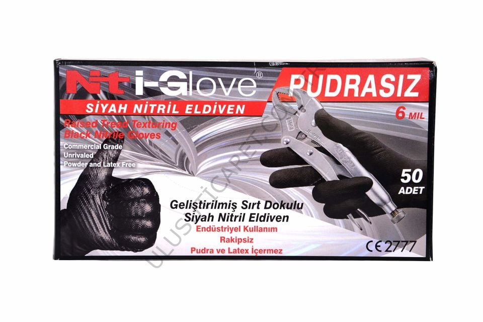 Nit İ-Glove Siyah Nitril Eldiven L