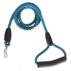 Üçlü Sarmallı Köpek Gezdirme Halatı 1 cm-120 cm Mavi