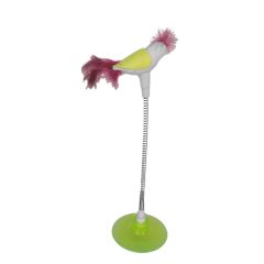 Markapet Vantuzlu Yaylı Kuşlu  Kedi Oyuncağı 30 cm Neon Yeşil