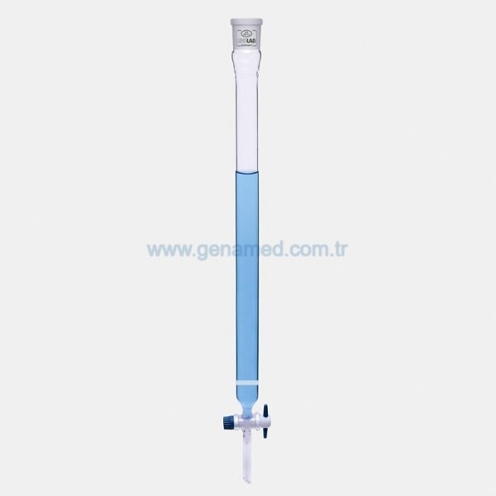 ISOLAB 066.11.001 kromotografi kolonu - dişi şilifli & fritli - 200 mm - çap 10 mm - dişi şilif : NS 14/23    1 adet = 1 adet