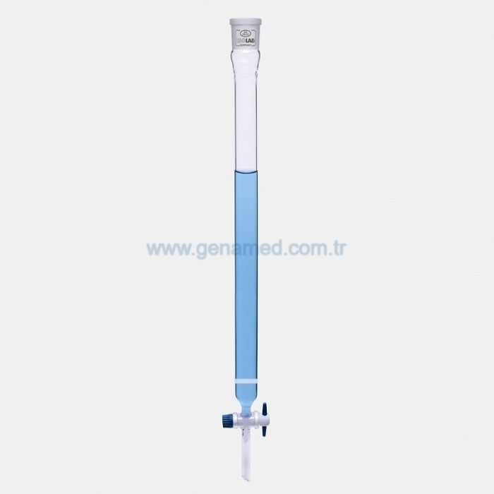 ISOLAB 066.11.002 kromotografi kolonu - dişi şilifli & fritli - 300 mm - çap 10 mm - dişi şilif : NS 14/23    1 adet = 1 adet