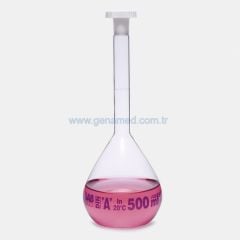 ISOLAB 013.01.005 balon joje - standard - şeffaf - A kalite - grup sertifikalı - mavi skala - 5 ml - NS 10/19    (1 paket = 2 adet)