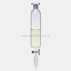 ISOLAB 032.02.901 damlatma hunisi - cam - silindirik - dereceli - PTFE musluklu - 1000 ml    1 adet = 1 adet