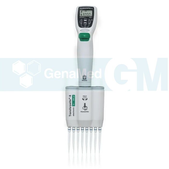 Brand 705406 Transferpette® Elektronik Ayarlı 8 Kanallı Pipet, 15 -300 uL