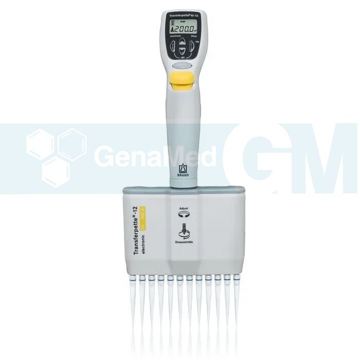 Brand 705454 Transferpette® Elektronik Ayarlı 12 Kanallı Pipet, 10 - 200 uL