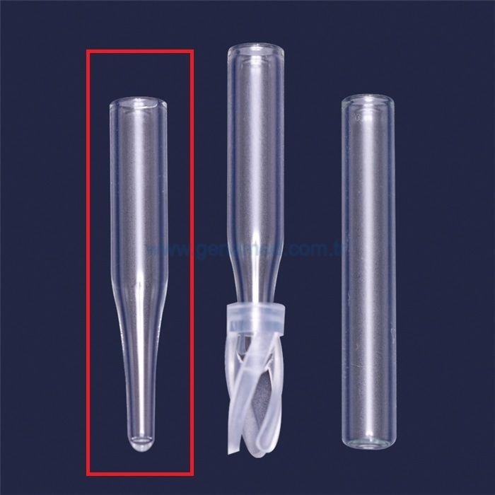 ISOLAB 097.05.106 insert - 0,1 ml - dibi konik - dış çap: 5 mm, dış yükseklik: 31,0 mm - N8 vialler için    1 paket = 100 adet