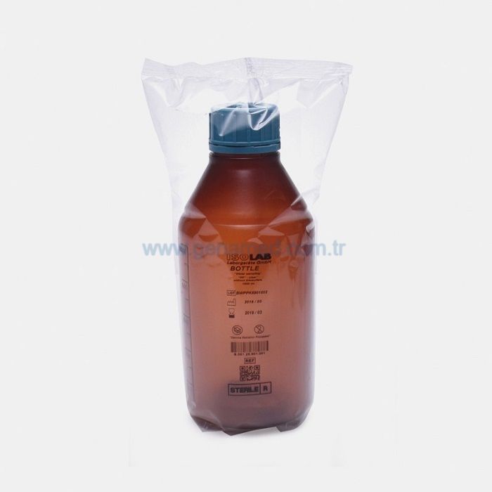 ISOLAB 061.18.902 şişe - ISO - vida kapaklı- orta boyun - P.P  - amber - 2000ml - steril    1 adet = 1 adet
