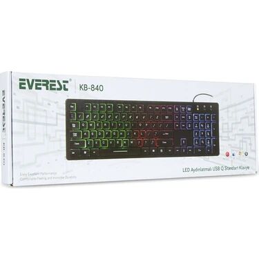 Everest KB-840 Usb Kablolu rgb led slim klavye
