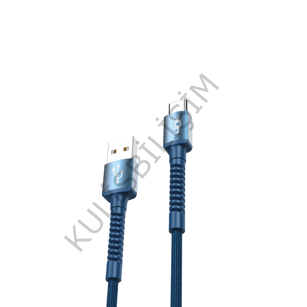 Linktech K552 Type-C USB Metal Başlı Data/şarj Kablosu 3A 1mt