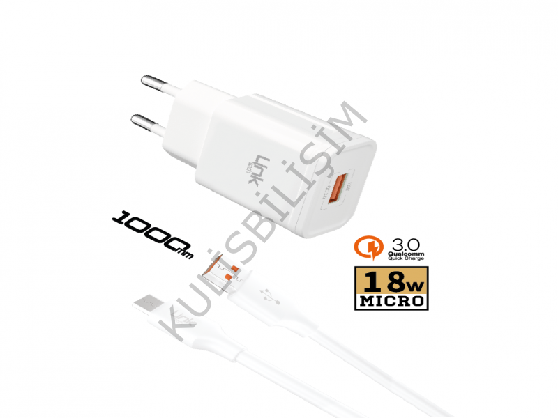 LİNKTECH S661 Premium Quick Charge 3.0 Micro USB Hızlı Şarj Aleti