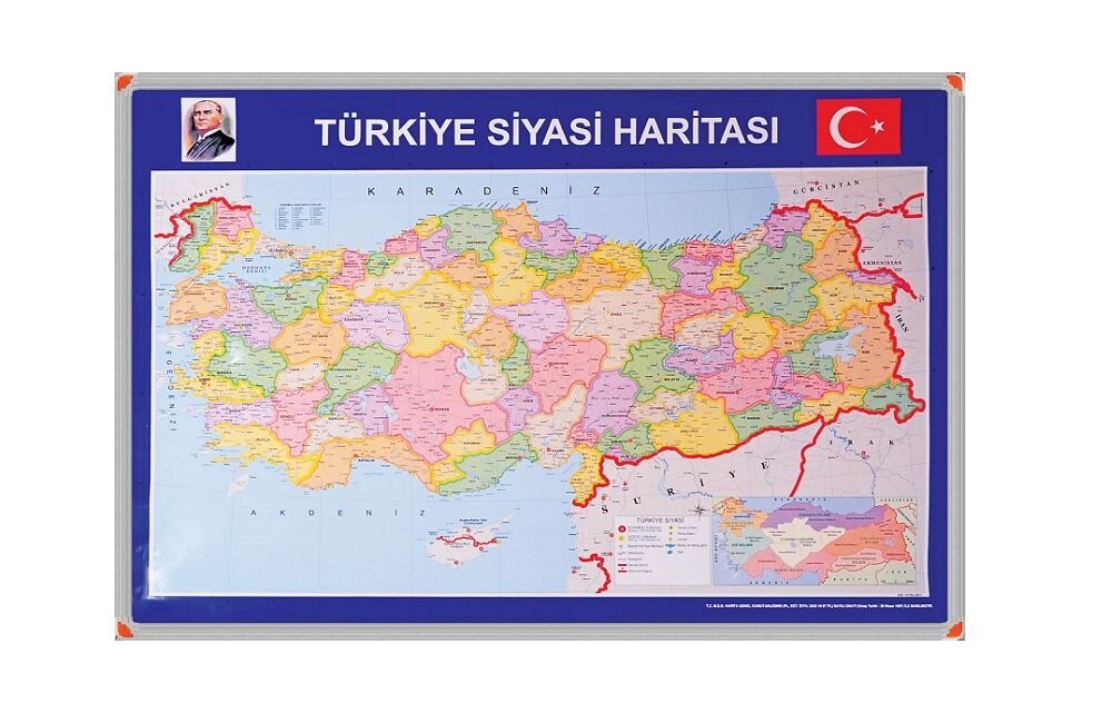 Türkiye Siyasi Haritası 70x100 cm