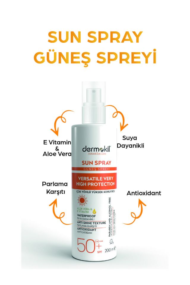 Sun Sprey-çok Yönlü Yüksek Koruyucu Güneş Spreyi 50 Spf 200 Ml