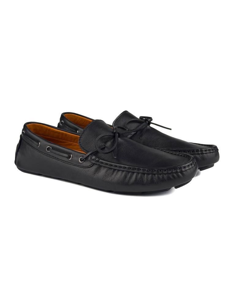 Syedra Siyah Hakiki Deri Erkek Loafer Ayakkabı
