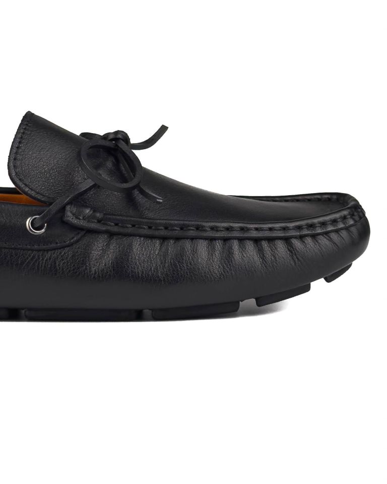 Syedra Siyah Hakiki Deri Erkek Loafer Ayakkabı