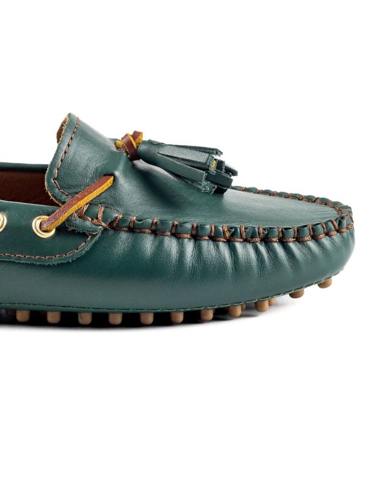Samos Kadın Yeşil Hakiki Deri Loafer Ayakkabı