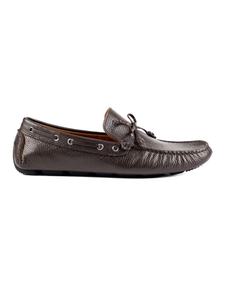 Ancrya Kahverengi Hakiki Deri Erkek Loafer Ayakkabı
