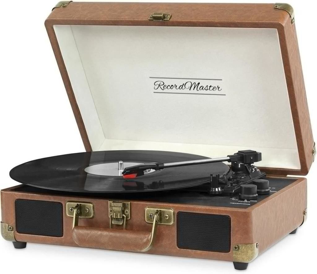 Record Master *ÜCRETSİZ KARGO Record Master ST14012 Kahverengi Retro Pikap Bluetooth ve Şarj Özellikli Özel Dış Kaplama Retro Pikap 33, 45, 78 Devir