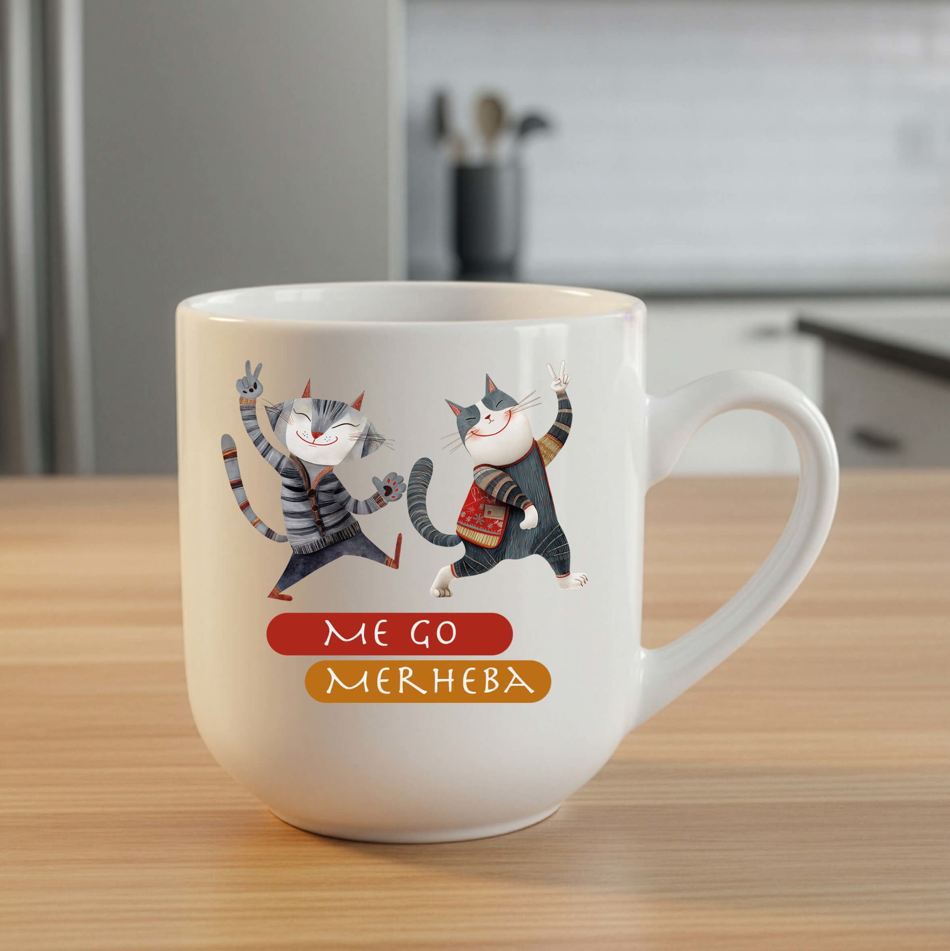 Me Go Merheba Elite Beyaz Kupa Bardak - Kürtçe Me Go Merhaba Elite Kupası