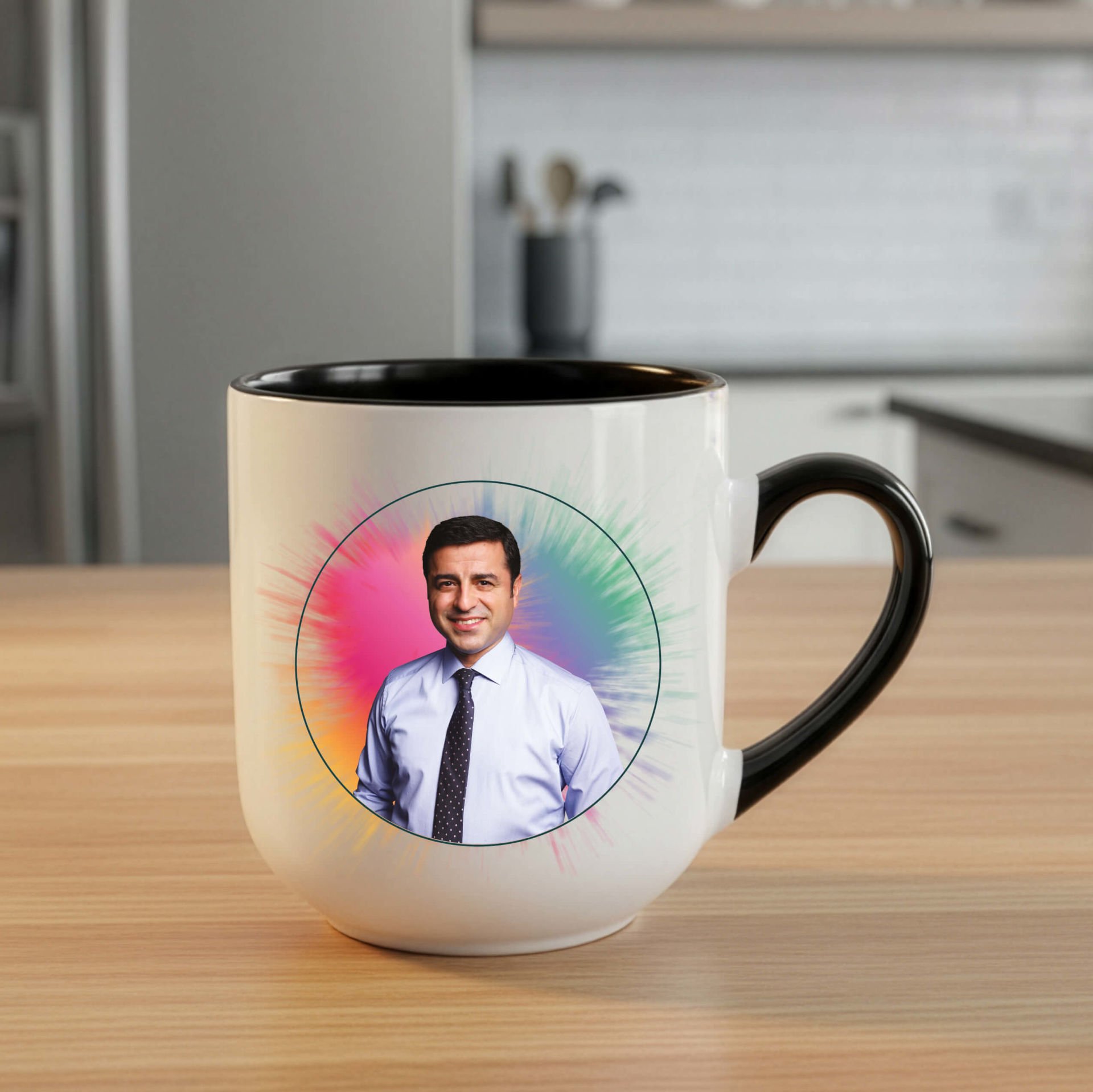 Selahattin Demirtaş Siyah Elite Kupa Bardak - Selahattin Demirtaş Oval Elite Kupası