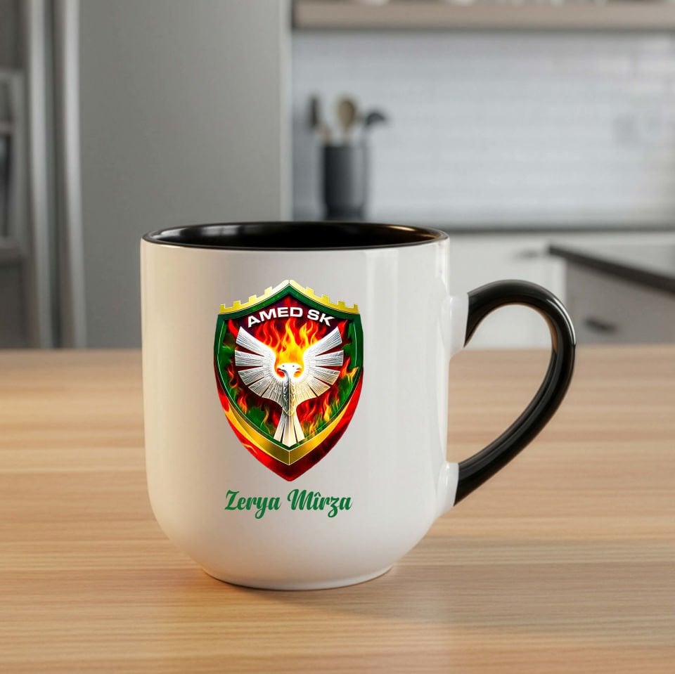 Amedspor Tasarımlı İsme Özel Siyah Elite Kupa Bardak - Amed Spor İsimli Elite Kupası