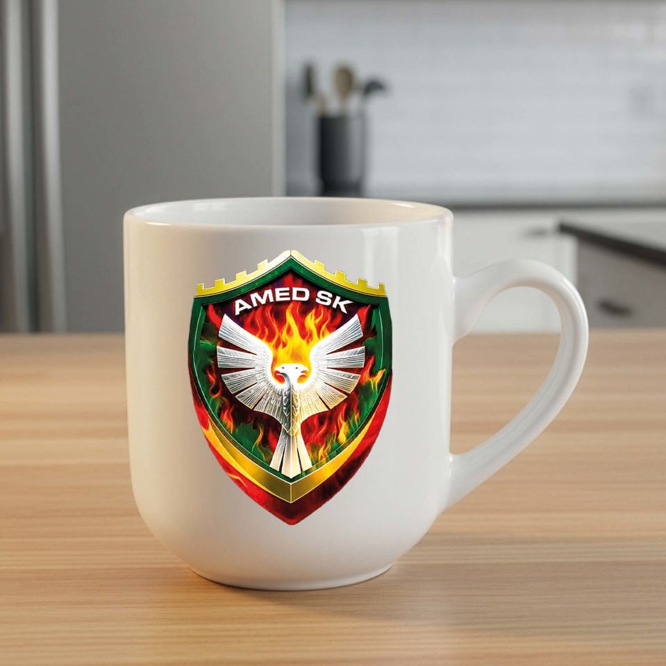 Amedspor Tasarımlı Beyaz Elite Kupa Bardak - Amed Spor Oval Elite Kupası