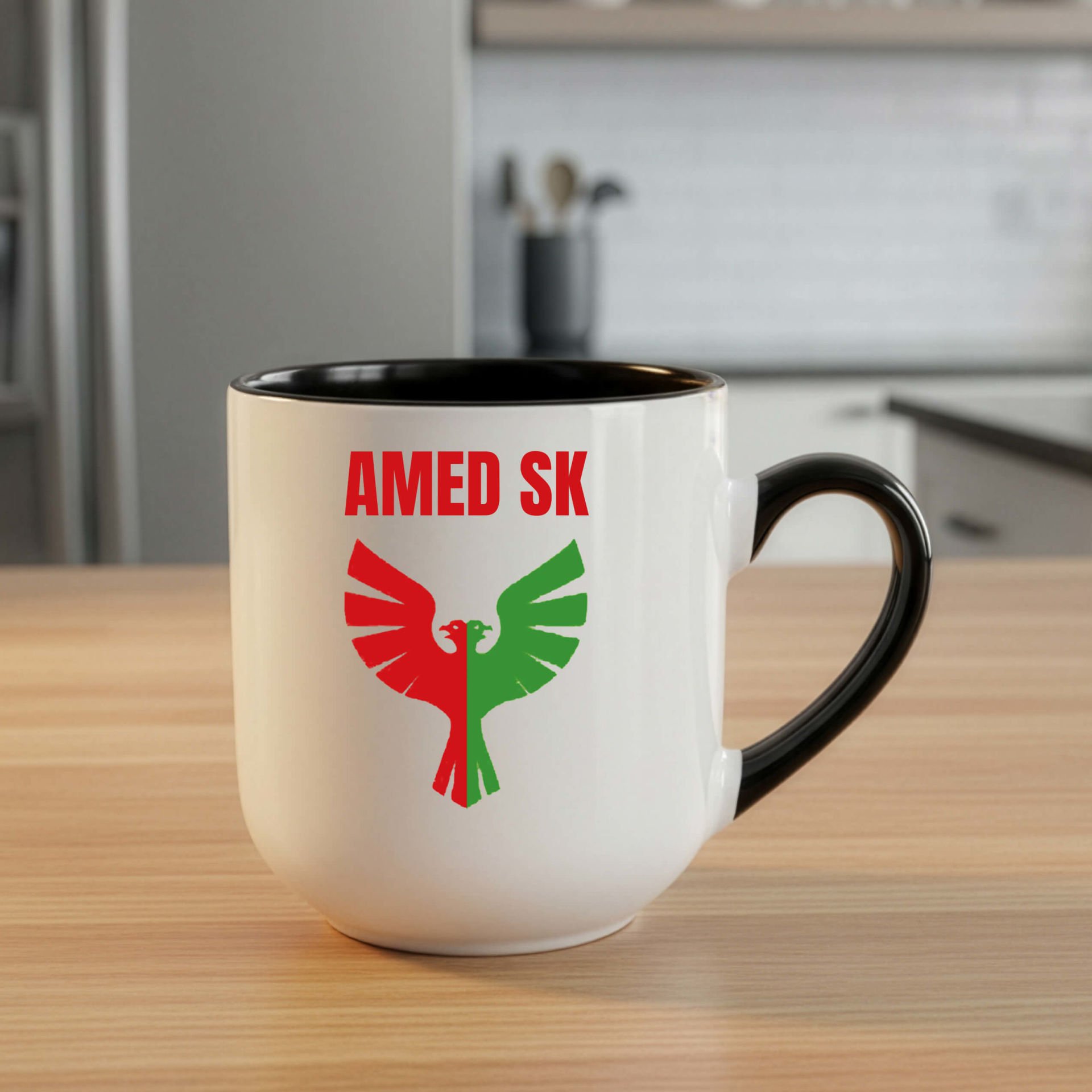 Amedspor Tasarımlı Siyah Elite Kupa Bardak - Amed Spor Oval Elite Kupası