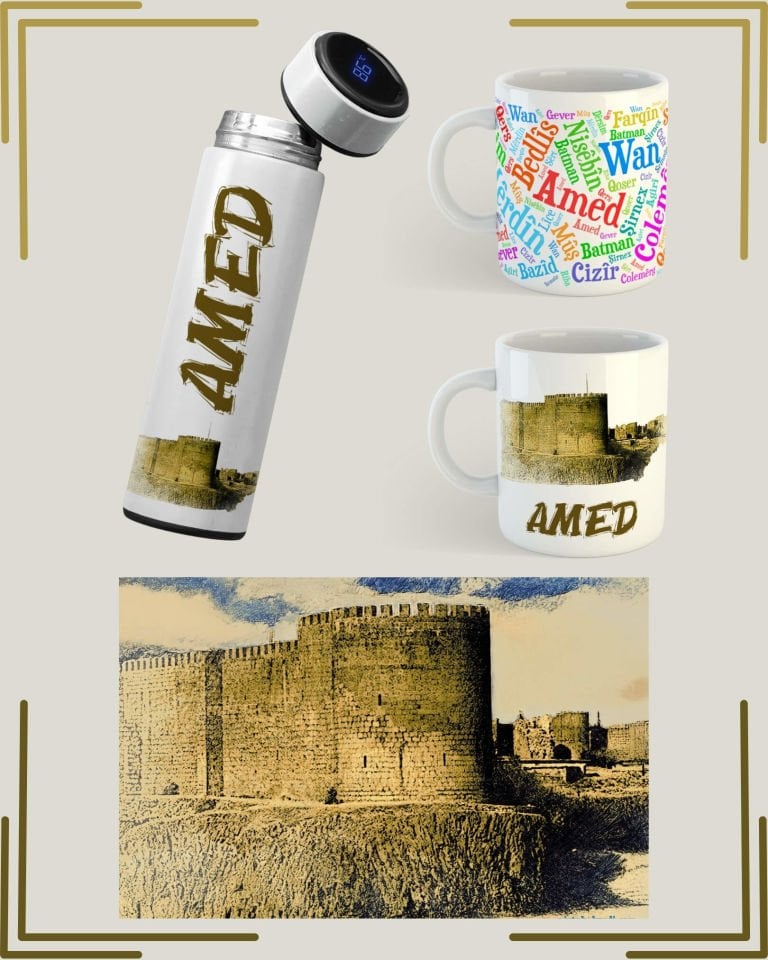 Amed Diyarbakır Tasarımlı Poster Kupa ve Termos Seti