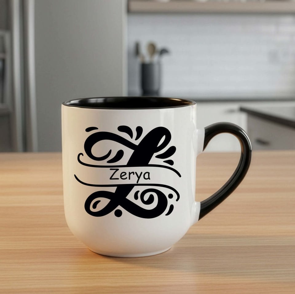 İsme Özel Harfli Elite Siyah Kupa Bardak - İsme Özel Harfli Elite Kupası