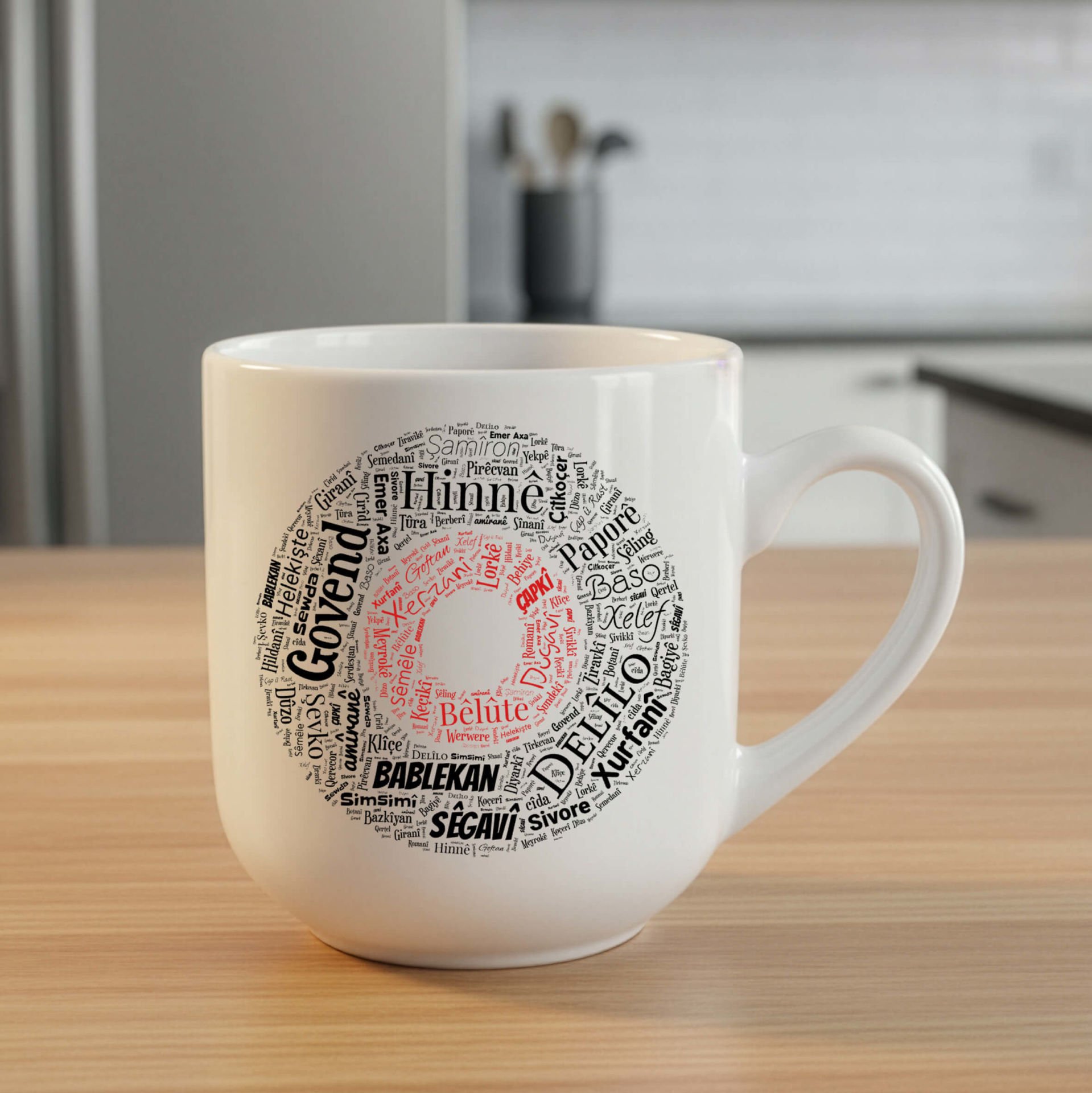 Kürtçe Halay İsimleri Govend Elite Beyaz Kupa Bardak - Kürtçe Halay İsimleri Elite Kupası