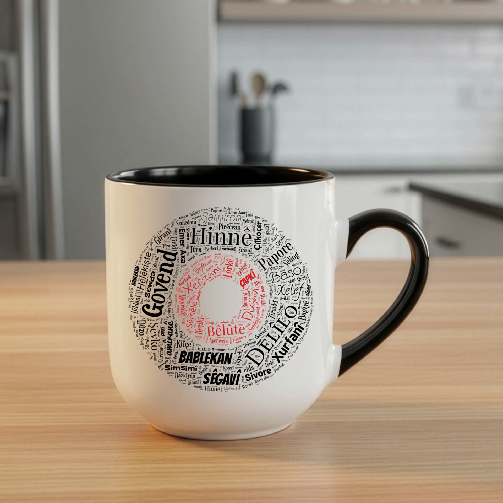 Kürtçe Halay İsimleri Govend Elite Siyah Kupa Bardak - Kürtçe Halay İsimleri Elite Kupası