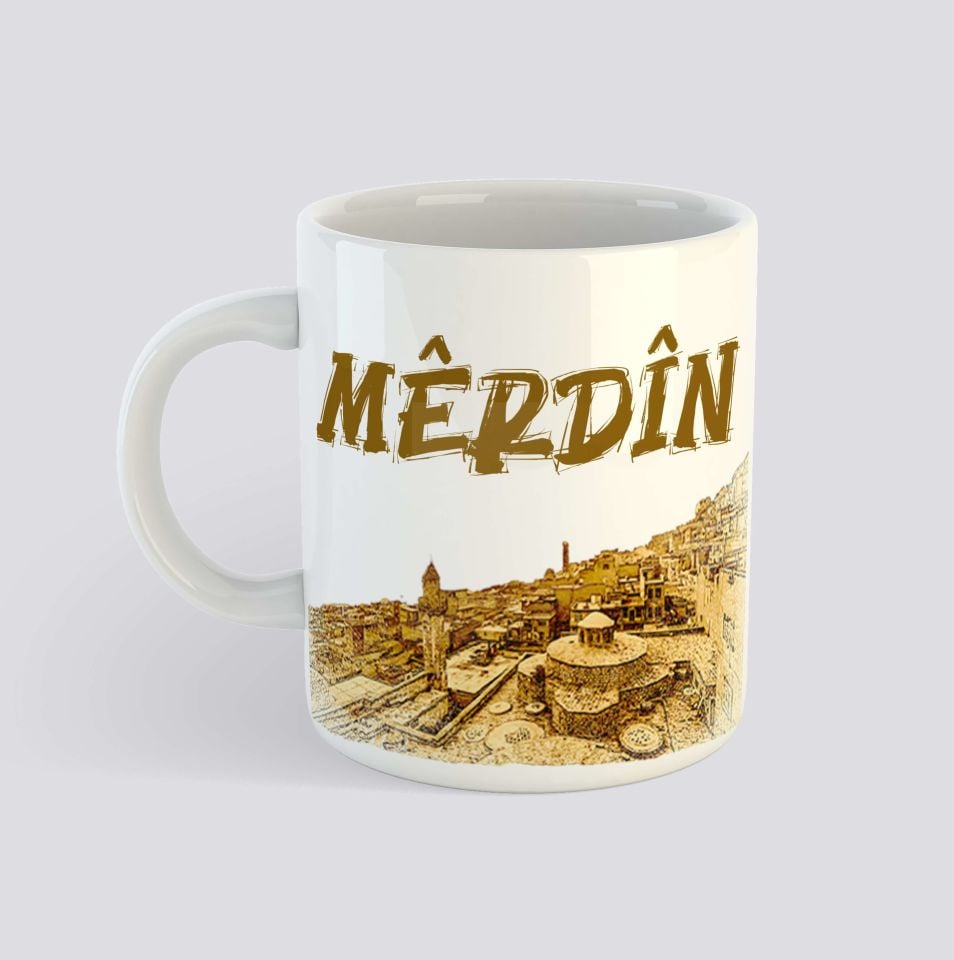 Mêrdin Baskılı Porselen Kupa Bardak - Mardin Kupası