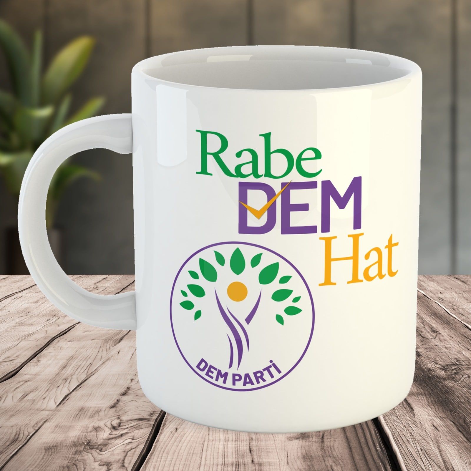 DEM Parti Tasarımlı Porselen Kupa Bardak - Rabe DEM Hat
