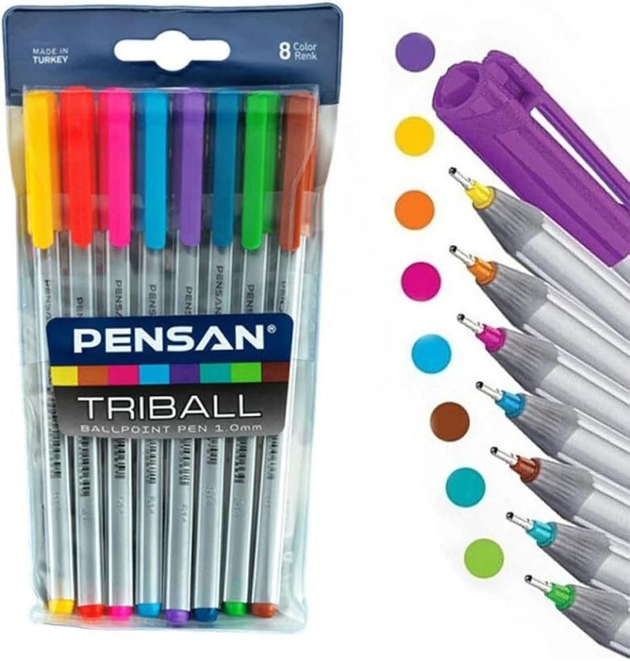 Pensan Tribal Tükenmez Kalem Renkli 8 adet
