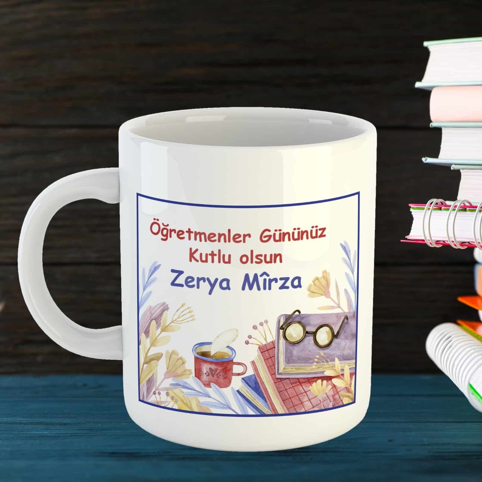 İsme Özel Öğretmenler Günü Kupası - Öğretmenler Gününüz Kutlu Olsun Kupa Bardak