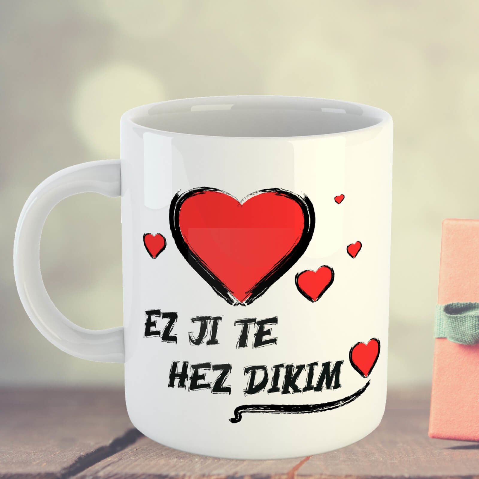 Kurdish Valentine's Day Special Porcelain Mug - Ez Ji Te Hez dikim 2