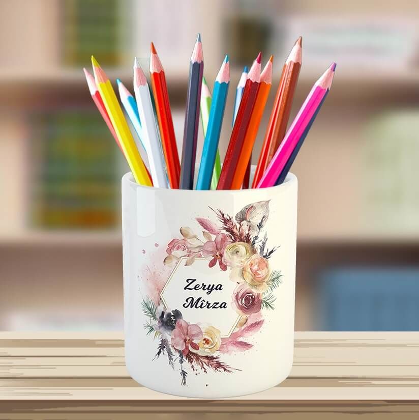 Personalized Porcelain pen holder