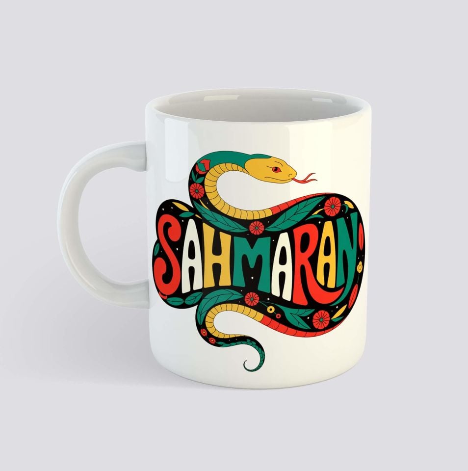 Şahmaran Tasarımlı Porselen Kupa Bardak - Şahmaran Kupası