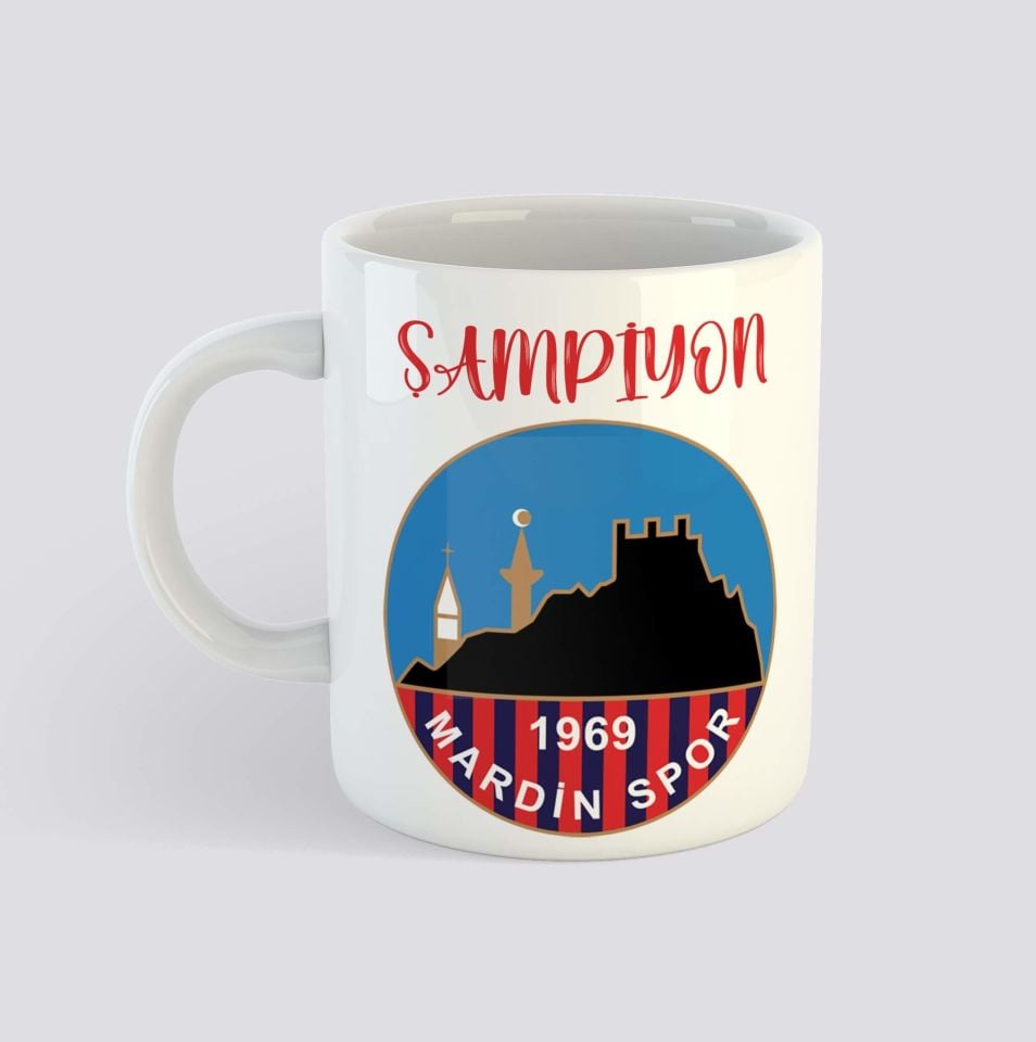 Şampiyon Mardin Spor 1969 Porselen Kupa Bardak - MardinSpor 1969 Kupası