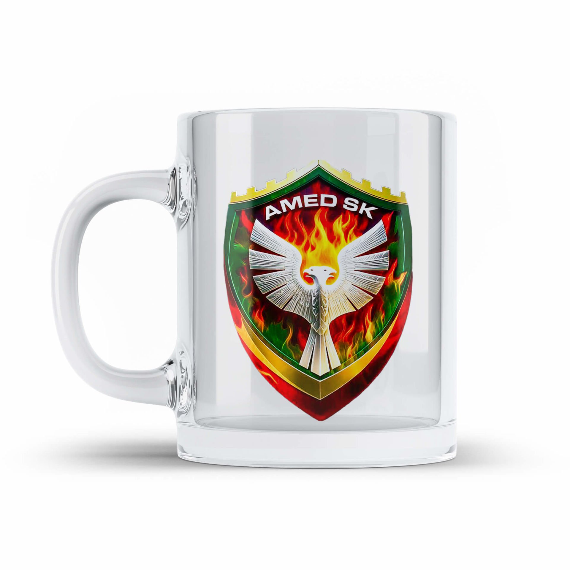 Amedspor Tasarımlı Şeffaf Camlı Kupa Bardak - Amed Spor Cam Bardağı