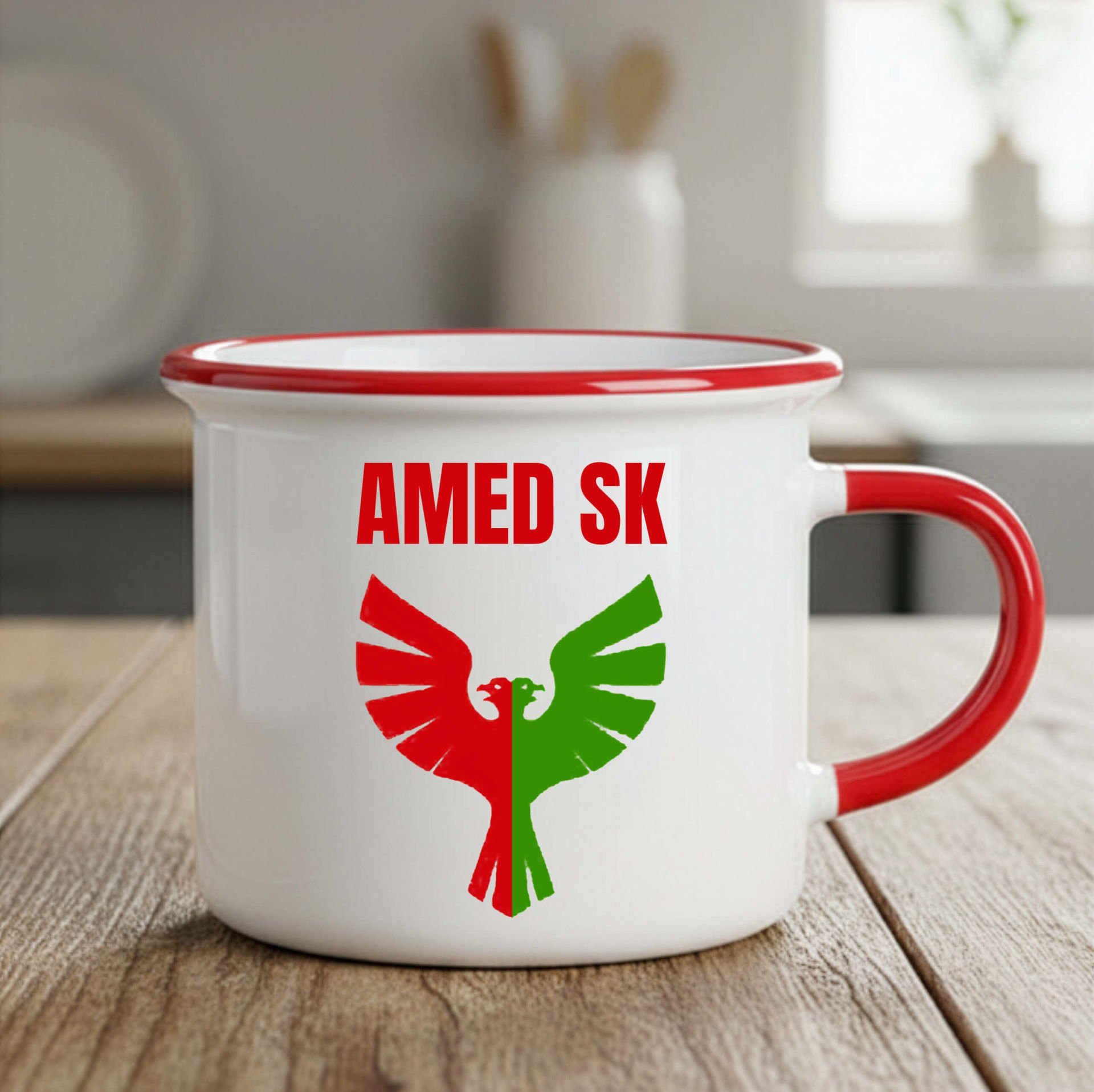 Amedspor Temalı Enamel Kupa Bardak - Amed spor Enamel Kupası
