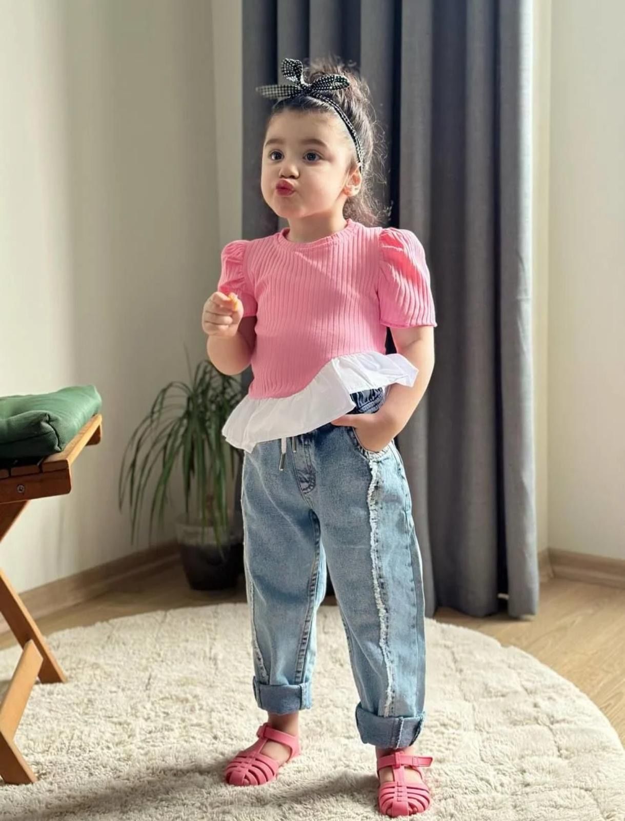 Kız çocuk denim takım