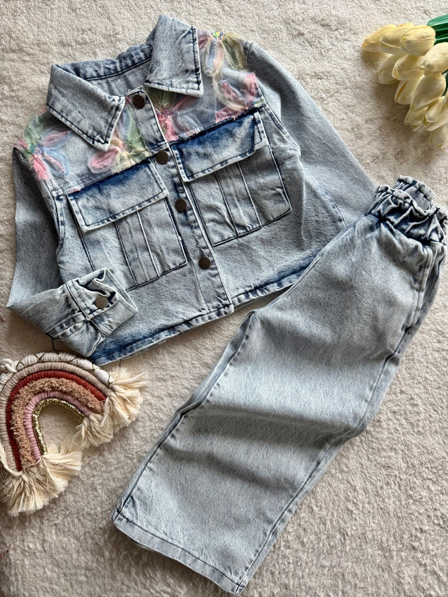 Kız çocuk denim 2li takım